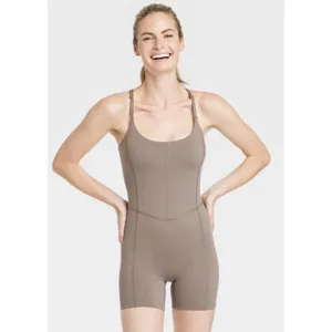 All in Motion Womens XXL Taupe Brown Crisscross‎ Back Active Romper Bodysuit thumbnail 3