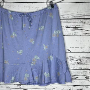 Patagonia XL Purple - Blue Floral Print Ruffle Flounce Hem Alpine Valley Skirt thumbnail 2
