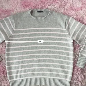 Brandy Melville Oversized Striped‎ Crewneck Sweater Light Blue Pink Casual thumbnail 2