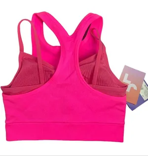 JoyLab women's bra Seamless Double Layer High Neck Stretch Neon Pink XS thumbnail 2