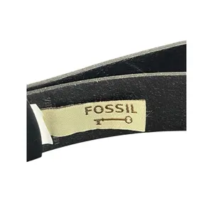 Fossil Black Leather Adjustable Belt L Metal Crystal Buckle Rhinestone Accent thumbnail 4