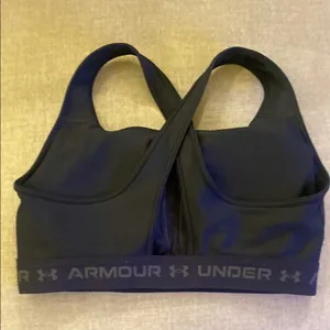 Under Armour Black Sports Bra with Racerback Design thumbnail 2