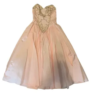 1980s ZUM ZUM Pink Strapless Beaded Sweetheart Prom Dress – ILGWU USA small thumbnail 14
