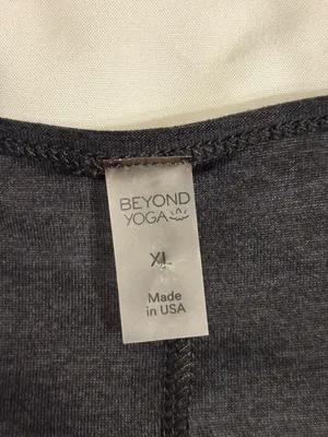 Beyond Yoga Black Long Sleeve Tie Back Top XL Made USA Athleisure thumbnail 2