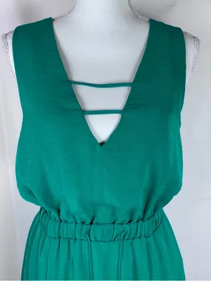 JACK by BB Dakota Emerald Green Maxi Dress M Strappy Slit front thumbnail 5