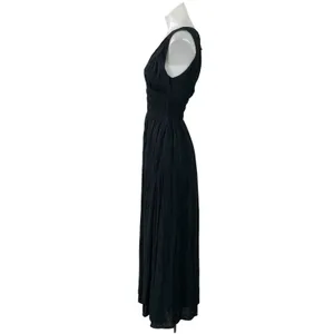 Abercrombie & Fitch Womens Black Sleeveless Smocked Flowy Midi A-line Dress XXSP thumbnail 2