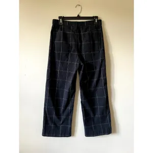 madewell slim emmett wide leg crop pants plaid ckecked size 28 black DRM thumbnail 2