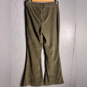 Aerie Groove-On Rib Velour Flare Pant Nomad Olive Size S thumbnail 4