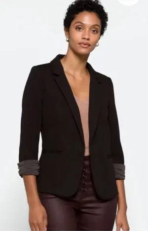 ✨SKIES ARE BLUE Asa Knit Black & Grey Sz Small Blazer✨ thumbnail 1