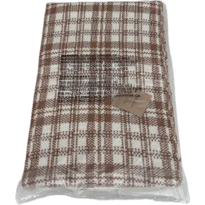 Timberland Plaid Scarf Women OS Brown NWT T101808 231 Knit Logo Patch thumbnail 2