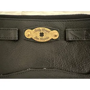 Lucky Brand black leather zip-around wallet with a gold‎ plate detail thumbnail 2
