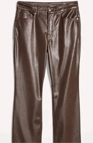 Gap brown faux leather pants thumbnail 1