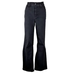 Madewell Mid-Rise Kick Out Black Cropped Stretch Denim Jeans Sz 31T thumbnail 2