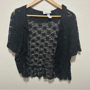 Vintage Whimsigoth Periwinkle Witchy Lace Shrug Fits S-XL thumbnail 5
