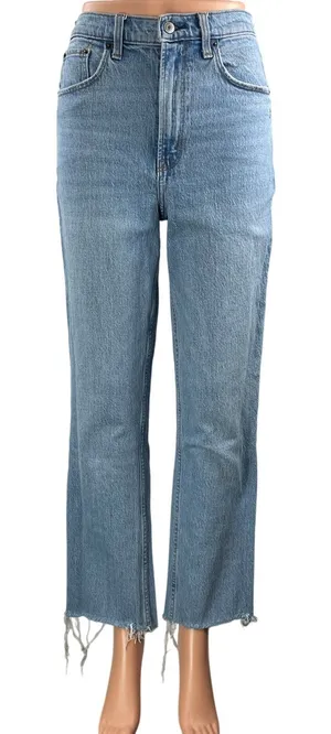 Abercrombie & Fitch The 90s Straight Ultra High Rise Blue Denim Jeans Size 26 thumbnail 1