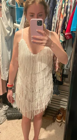 12th Tribe White Sequin Fringe Dress thumbnail 1