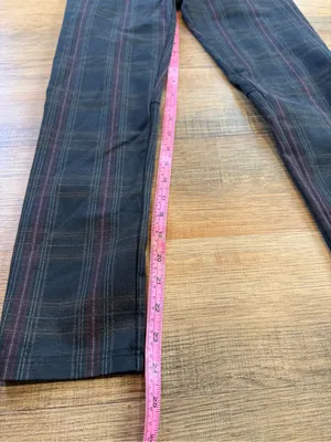 Sanctuary Plaid Slim Ankle Pants in Black with Burgundy and Charcoal thumbnail 7