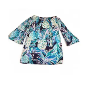 Lilly Pulitzer Women’s Off The Shoulder Navy Alotta Colada Mini Dress Size XXS thumbnail 11