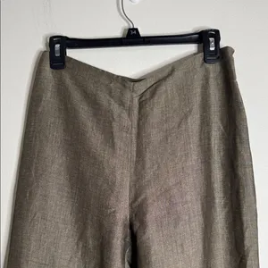 Ann Taylor Side Zip Flare Hi-Rise Beige/Tan Trouser Pant size 6 flaw thumbnail 3