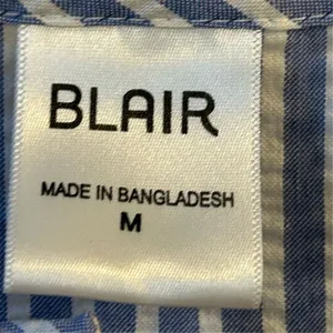 Blair Women's Striped‎ Tunic Top Blue/White V-Neck 3/4 Sleeve M thumbnail 6