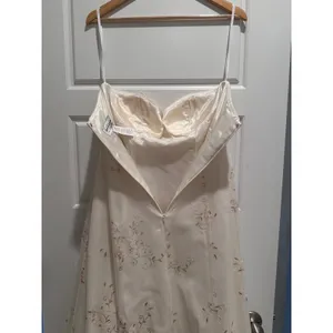 Betsy &‎ Adam Vintage White Floral Halter Sequin Cocktail Gown Dress Sz 8 thumbnail 6