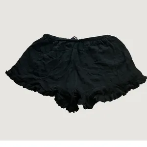 Umgee Black Gauze Ruffle Hem Shorts XL Cotton Elastic Drawstring Waist WK6518 thumbnail 3