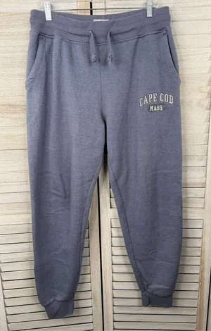 CUFFY'S OF CAPE COD Women's Comfy Embroidered Sweat Pants Heather Blue-Large thumbnail 1