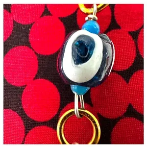 Evil Eye nazar beaded vintage long necklace thumbnail 3