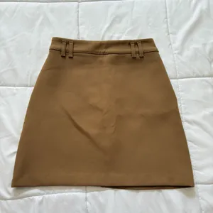 Zara Mini Skirt Womens XS Brown‎ Pockets Officechic Corpcore Business Casual thumbnail 9