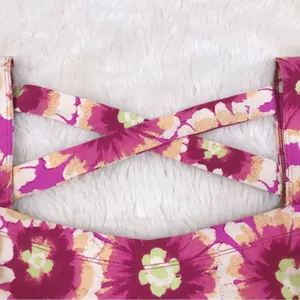 FREE PEOPLE Give Me‎ More Floral Crop Top Puff Sleeve Crisscross Back Small thumbnail 10