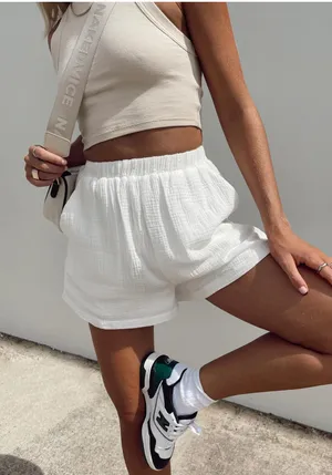 Princess Polly High-Waisted white Shorts thumbnail 1