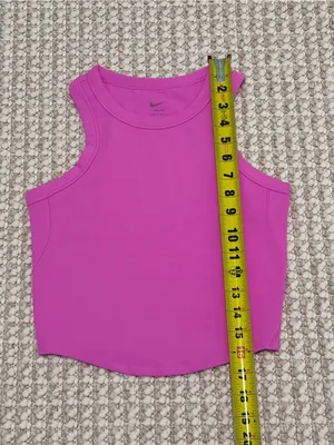 Nike One Pink Fitted Women's Dri-FIT Cropped Tank Top Small thumbnail 5
