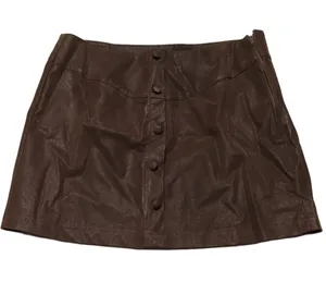 Altar's State Brown Faux Leather Mini Skirt Size Medium thumbnail 1