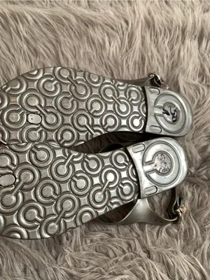 Coach Hilda Jelly Thong y2k Sandals in gray with beaded crystal thumbnail 6