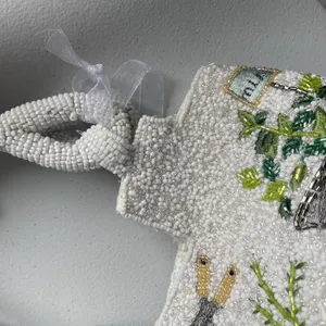 Beaded Purse Clutch Bag Made in India Vegetable Garden Cottagecore 10' x 7.5' thumbnail 15