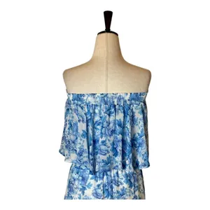 Show Me Your Mumu Dress Women XS Blue‎ White Floral Mama Blues Hacienda Maxi thumbnail 6