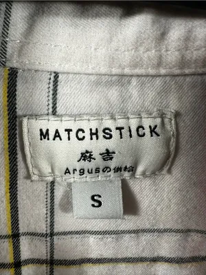 P349. Matchstick - Vintage Style Plaid Button-Up Shirt in Cream & Red thumbnail 2