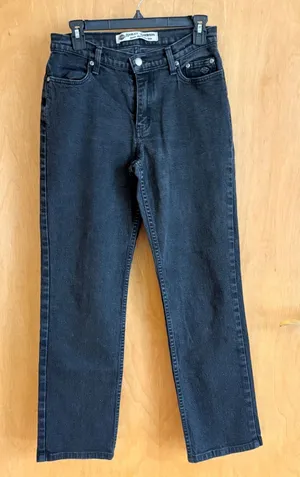 Harley Davidson Straight Leg Jeans Womens 6L‎ Black Faded Biker Moto 99015-05VL thumbnail 1