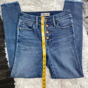 Madewell Medium Wash Denim High Rise Skinny Jeans Button Fly Casual Normcore thumbnail 4