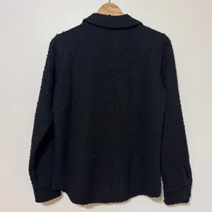 Abercrombie & Fitch Oversized Textured Tweed Button Up Shacket Small Black Coat thumbnail 6