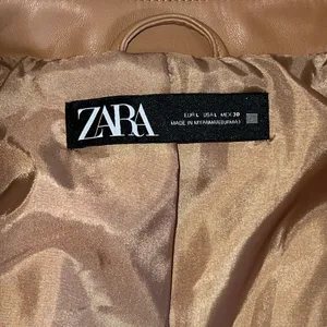 Zara‎ Faux Leather Moto Jacket Camel Brown Size L thumbnail 4