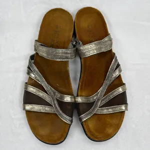 Naot Yarrow Sandals Metallic‎ Leather Comfort Adjustable Strap Size 40 thumbnail 5