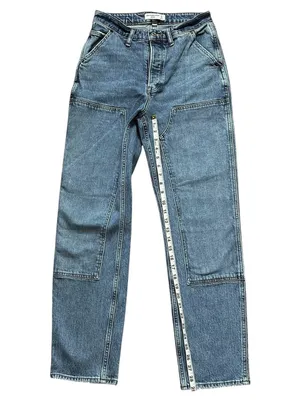 Abercrombie & Fitch Curve Love The Dad High Rise Double Knee Straight Jeans Sz 4 thumbnail 8