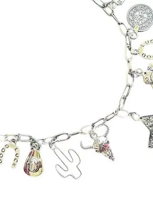 Silver-Tone Western Charm Necklace with Turquoise Star Pendant thumbnail 3