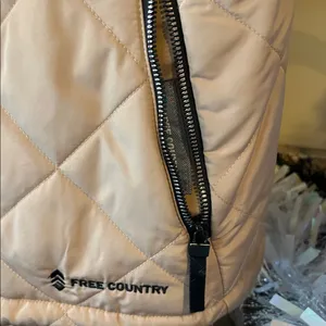 Puffer Vest Tan Reversible Frosted Sherpa Zip Ski Jacket Womens S Free Country thumbnail 8