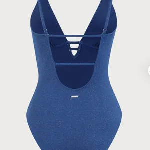 BERLOOK Blue Lurex Backless One-Piece Swimsuit 05 thumbnail 7