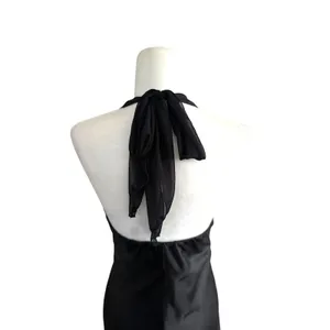 Vintage BMoss‎ Dress Black Midi Halter Dress 6 Babydoll Y2K Whimsigoth Goth Hoco thumbnail 5