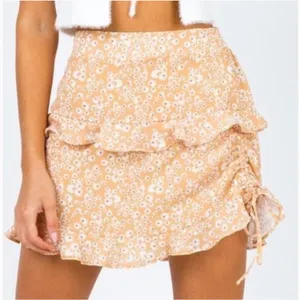 Princess Polly Olywin Mini Skirt Womens 6 Peach Ruffle‎ Coquette Cottagecore thumbnail 1