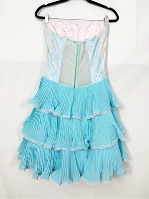 Betsey Johnson Vintage 90s 2000s Y2K Cupcake Tea Party Tiered Ruffle Dress Mini thumbnail 3