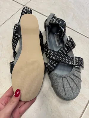 Steve Madden denim and black Mary Jane flats thumbnail 2